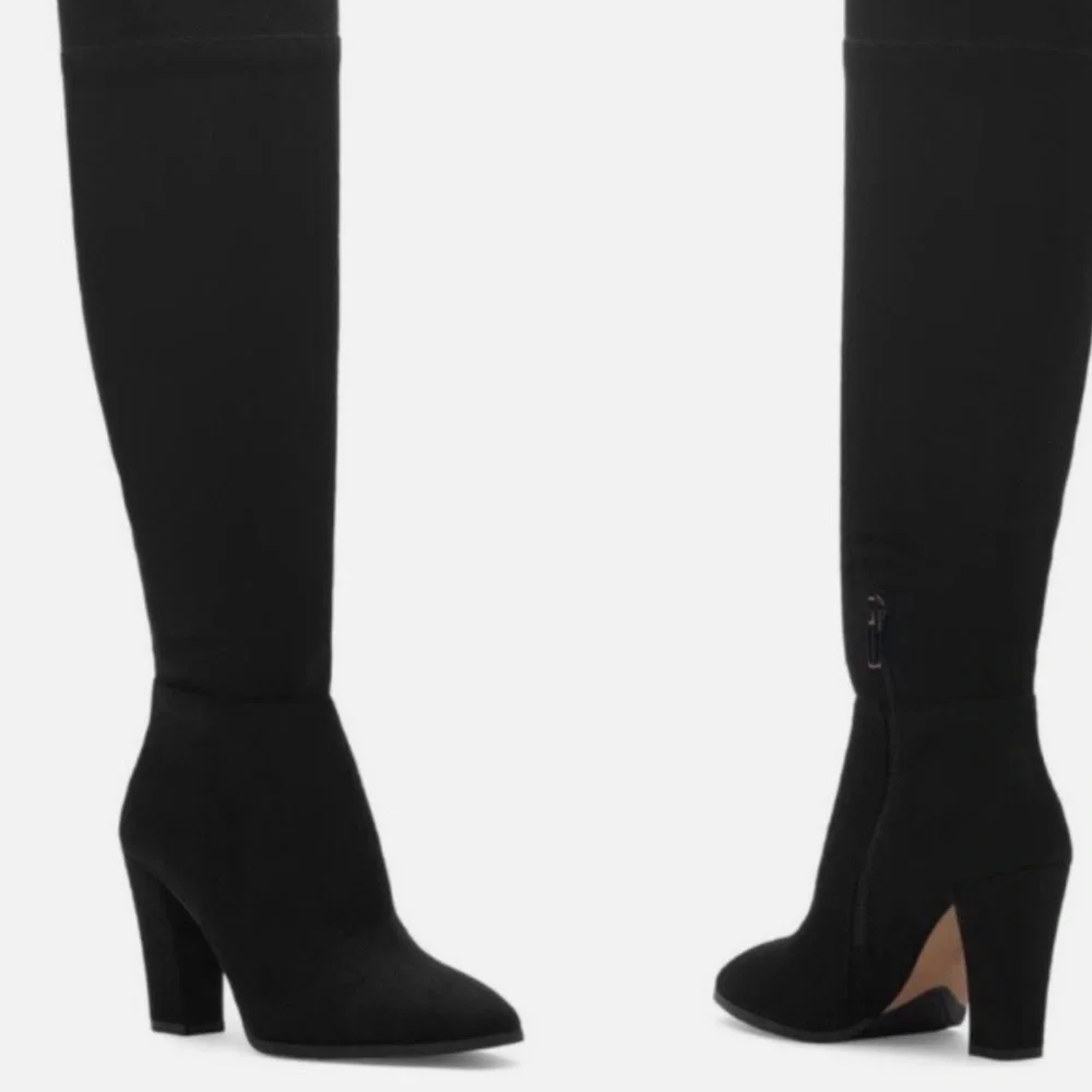 Vince Camuto Tapley Black Corset Lace Up Back Over The Knee Boot Size 5.5